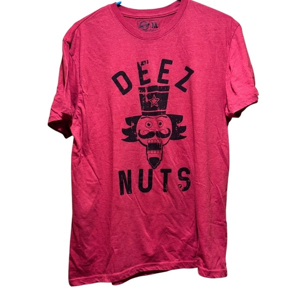 Crazy Dog Tshirts Other - Crazy Dog Tshirts DEEZ NUTS Nutcracker Graphic T XL Red Funny T shirt